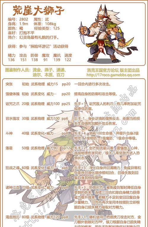 洛克王国中武王如何击败狮子？有哪些策略？
