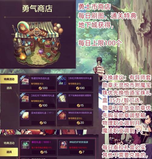 特典地下城中应携带哪些物品以获得礼盒？